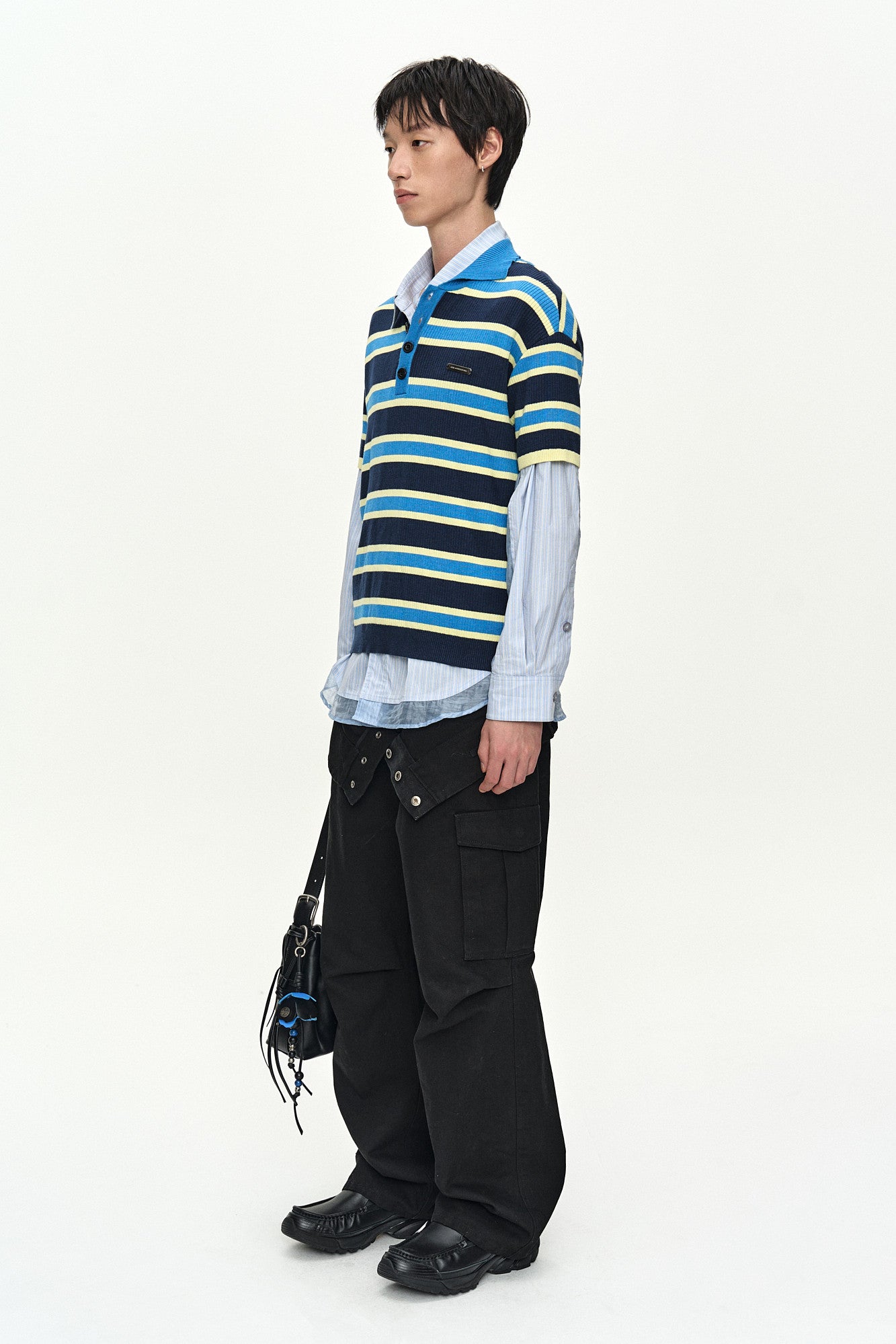 Andersson Bell - Brad Stripe Polo Sweater (Blue/Navy) product image 3 | TRAB K-Fashion Australia