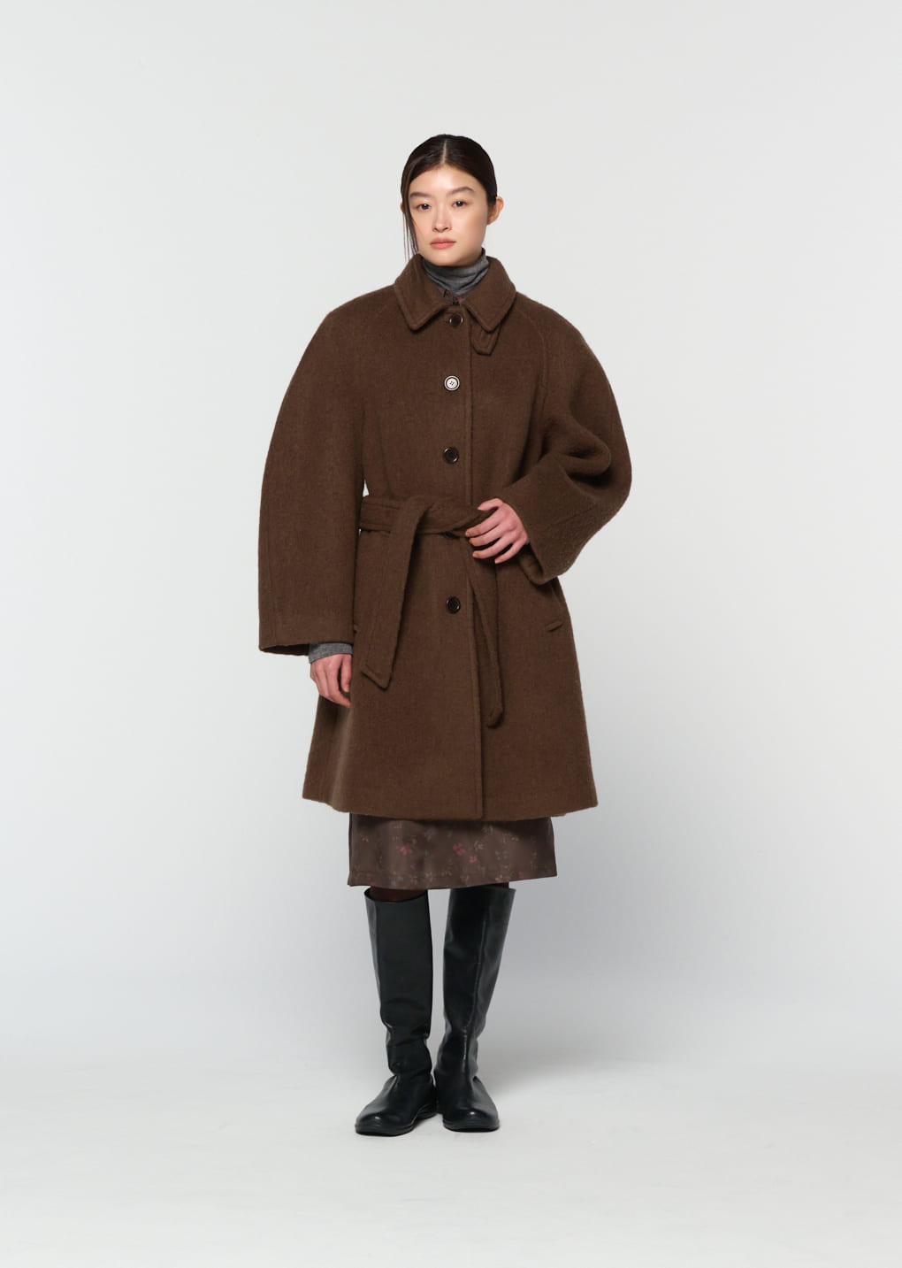 Amomento - alpaca raglan coat (Brown) product image 6 | TRAB K-Fashion Australia