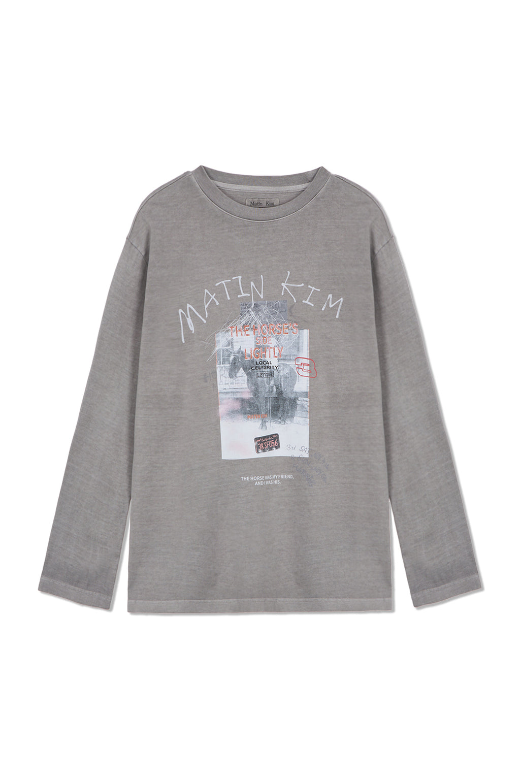 Matin Kim - Matin Lny 26 Pigment Long Sleeve Top (Light Grey) product image 1 | TRAB K-Fashion Australia