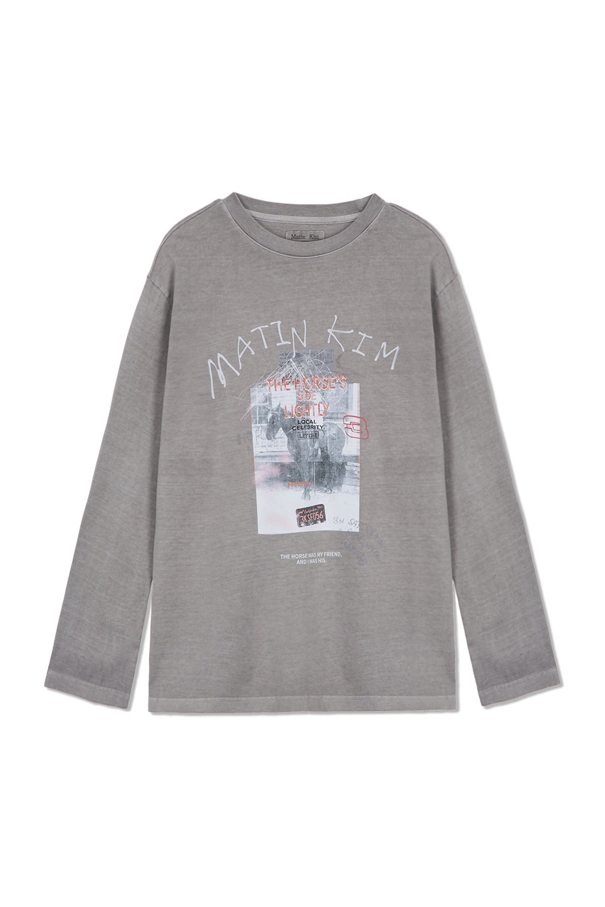 Matin Kim - Matin Lny 26 Pigment Long Sleeve Top (Light Grey) product image 1 | TRAB K-Fashion Australia