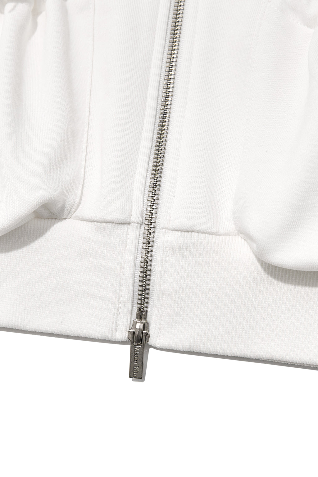 Matin Kim - Volume Pocket Crop Hoody Zip Up (White) product image 5 | TRAB K-Fashion Australia