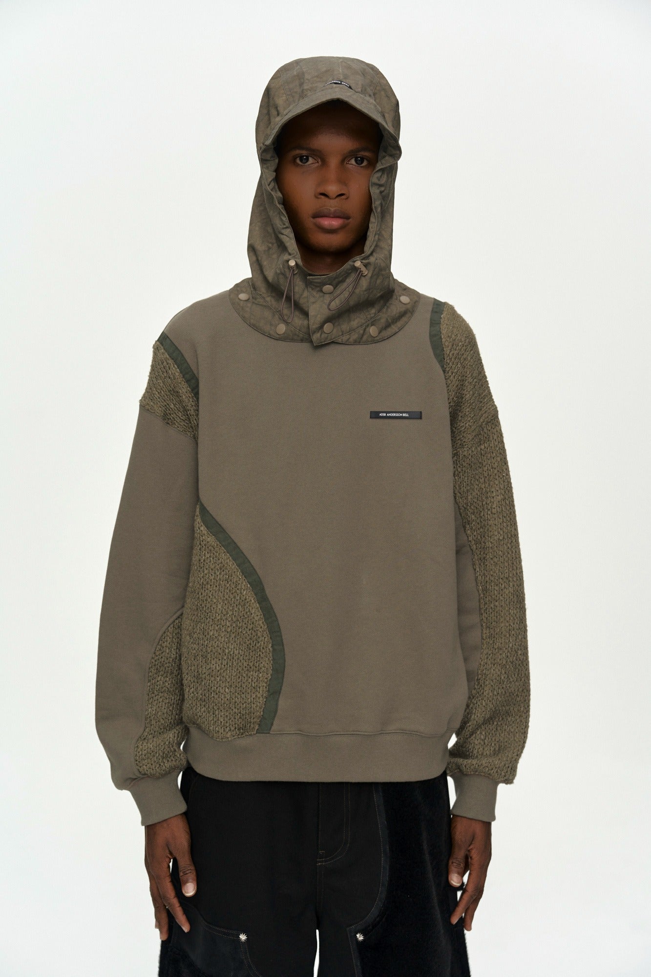 Andersson Bell - Detachable Balaclava Sweatshirt (Khaki) product image 1 | TRAB K-Fashion Australia