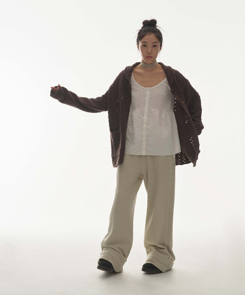 Coyseio - Ribbed Band Pants (Beige) product image 6 | TRAB K-Fashion Australia