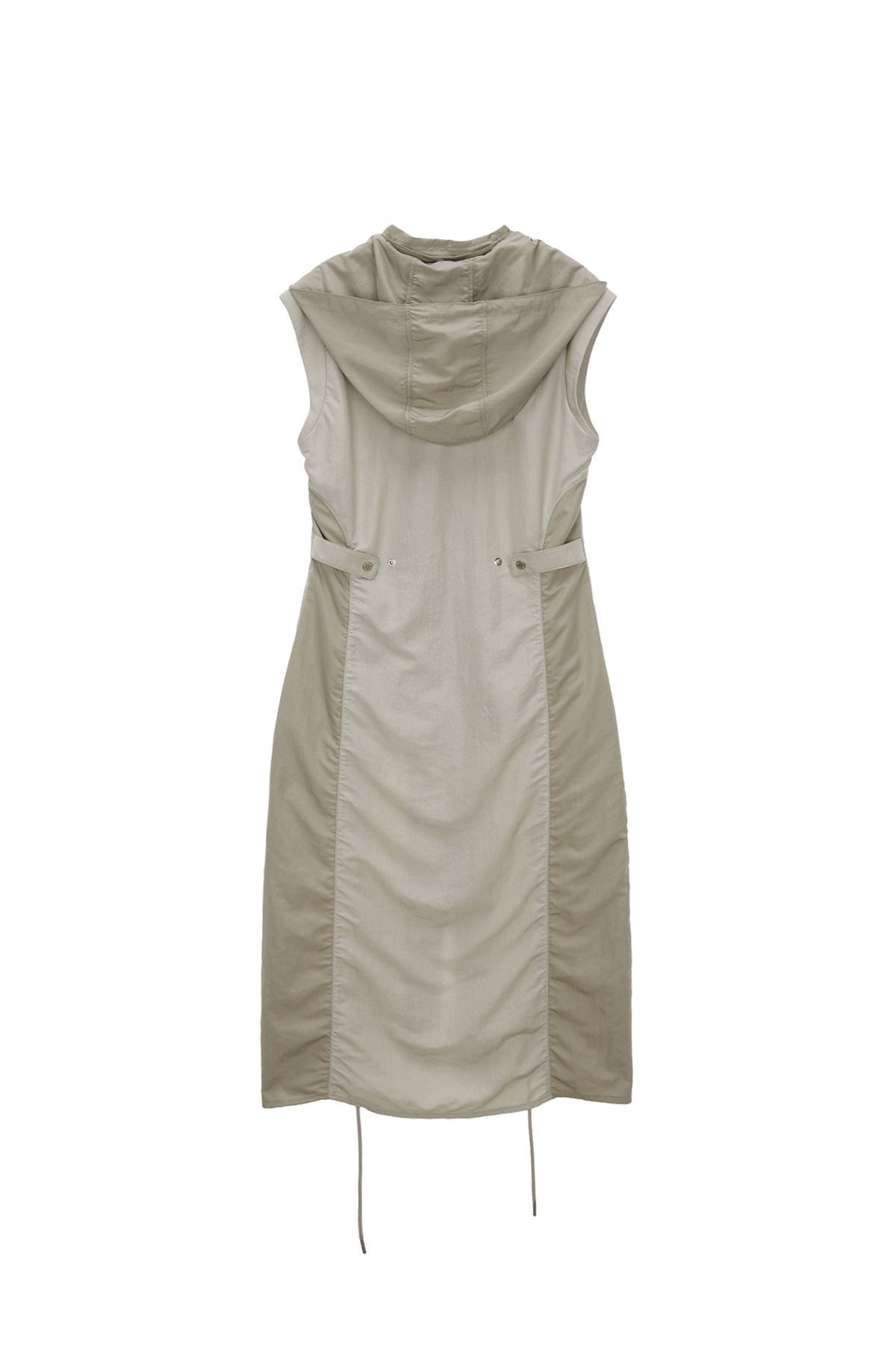 Matin Kim - Shirring Sleeveless Zip Up Dress (Beige) product image 2 | TRAB K-Fashion Australia