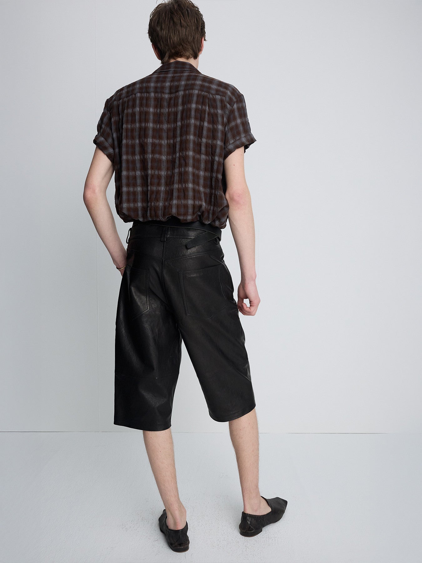 Tonywack - Checked Cotton Rayon Shirt (Umber/Slate Blue) product image 6 | TRAB K-Fashion Australia