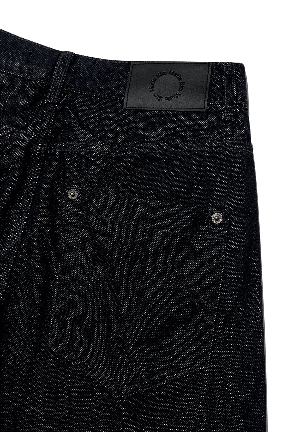 Matin Kim - Stitch Point Crinkle Denim Pants (Black) product image 6 | TRAB K-Fashion Australia
