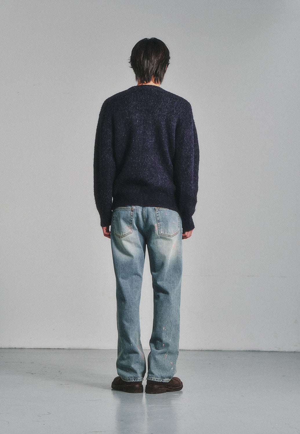 Art if acts - Alpaca Round Neck Cardigan (Dark Navy) product image 3 | TRAB K-Fashion Australia