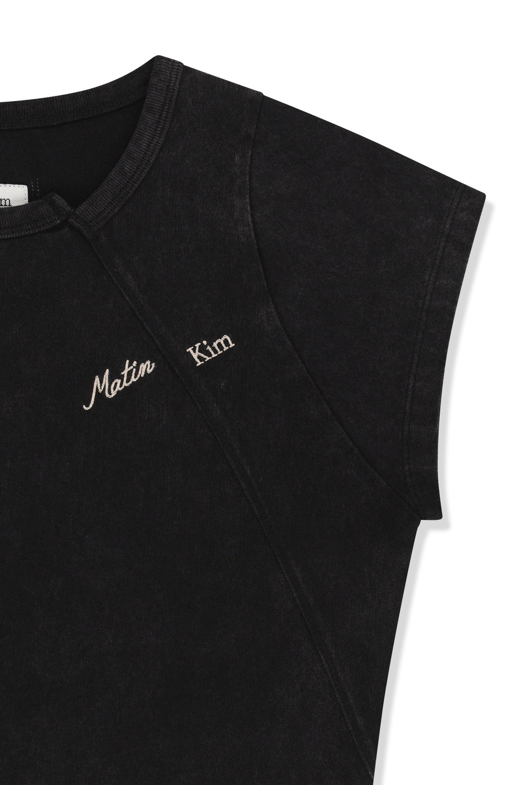 Matin Kim - Curved Cut Slim Top (Black) product image 4 | TRAB K-Fashion Australia