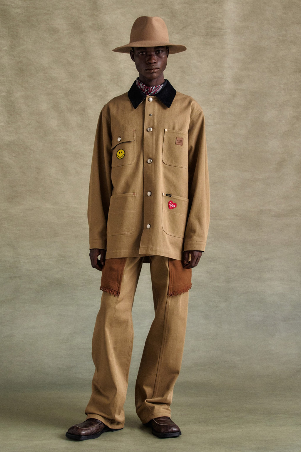 Andersson Bell - Guitar Printed Cotton Jacket (Tan) product image 1 | TRAB K-Fashion Australia