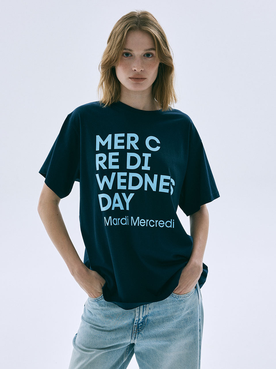 Mardi Mercredi - Tshirt Du Mercredi (Navy Sky) product image 1 | TRAB K-Fashion Australia