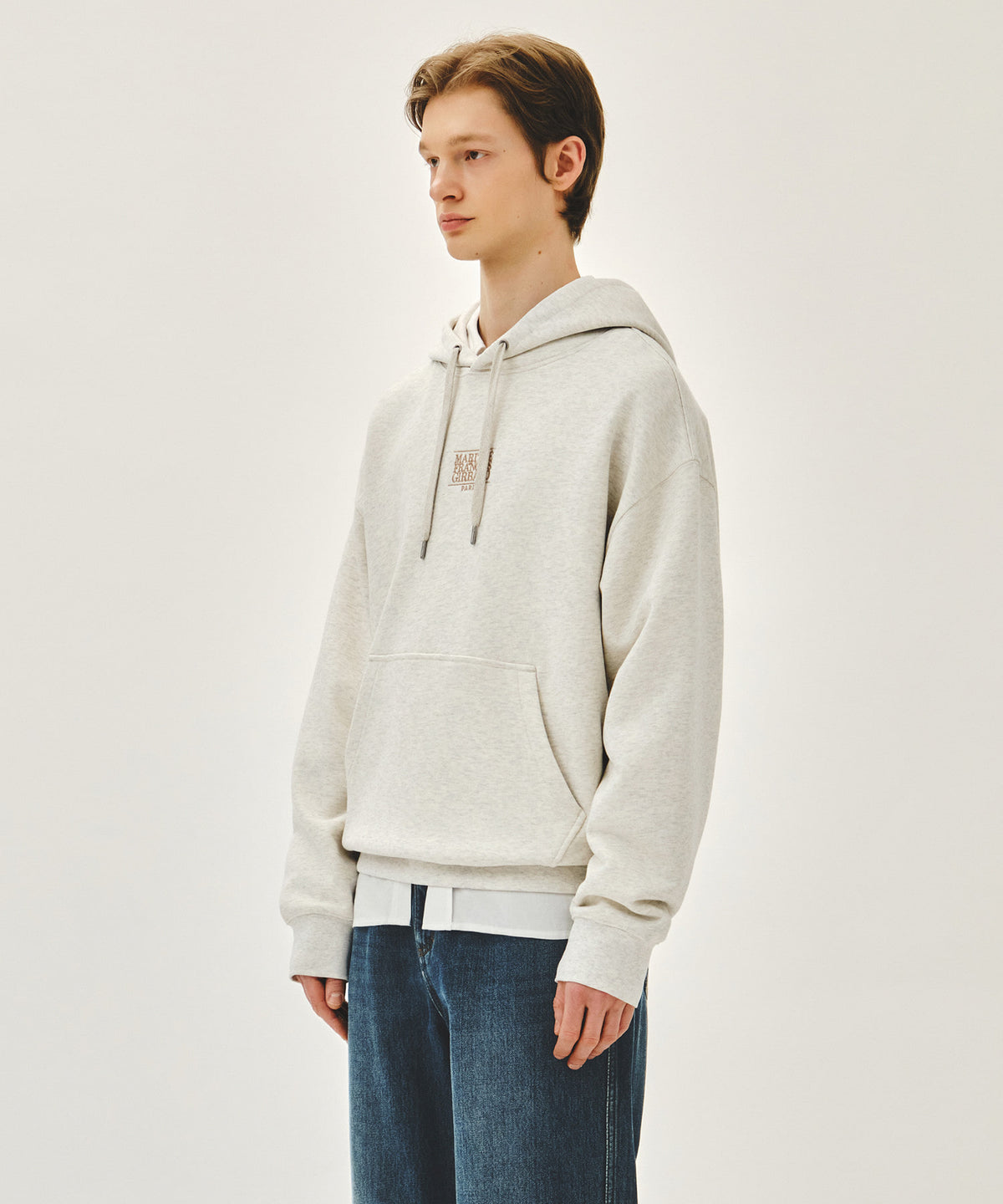 Marithe & Francois Girbaud - Small Classic Logo Hoodie (Oatmeal) product image 2 | TRAB K-Fashion Australia