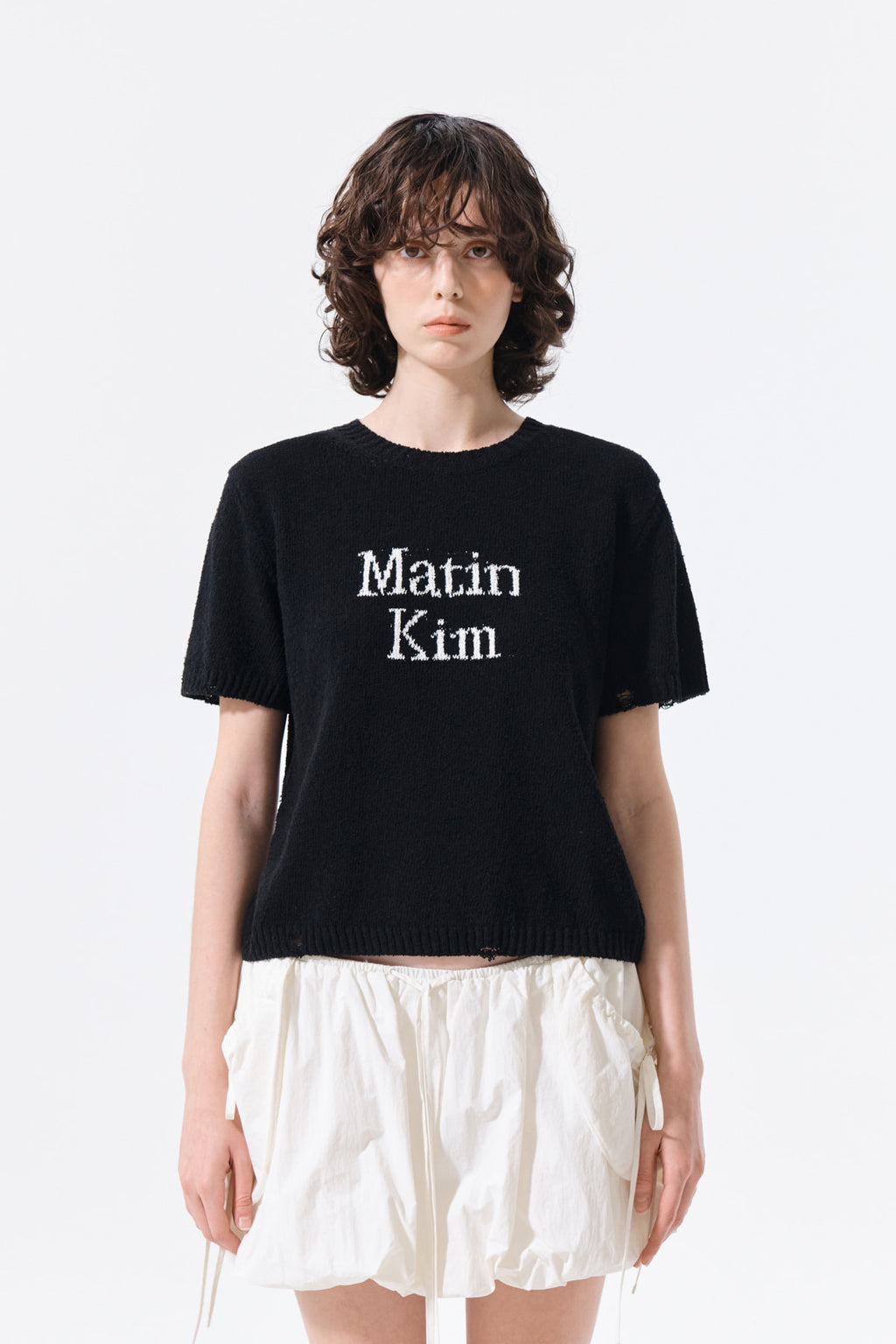 Matin Kim - Half Sleeve Logo Pullover (Black) product image 12 | TRAB K-Fashion Australia