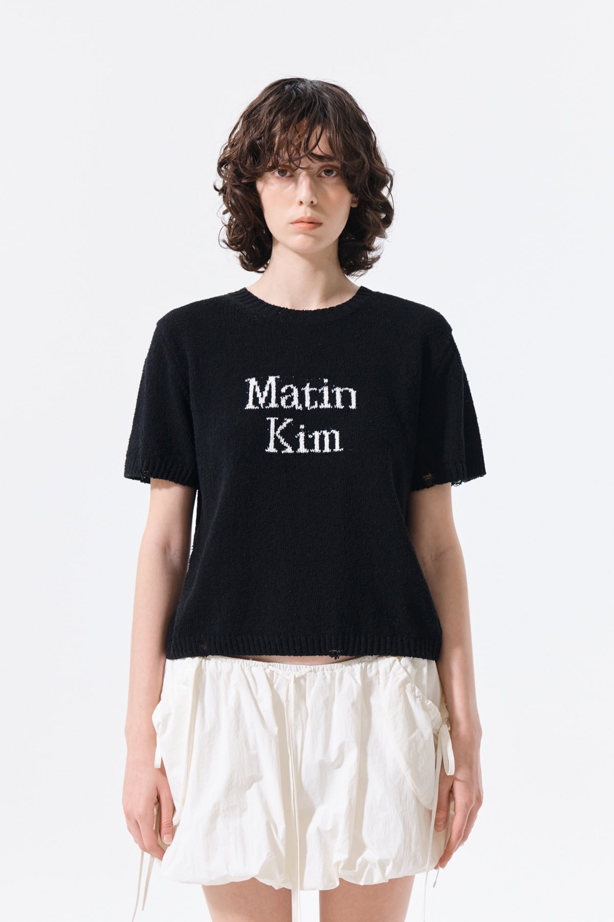 Matin Kim - Half Sleeve Logo Pullover (Black) product image 12 | TRAB K-Fashion Australia