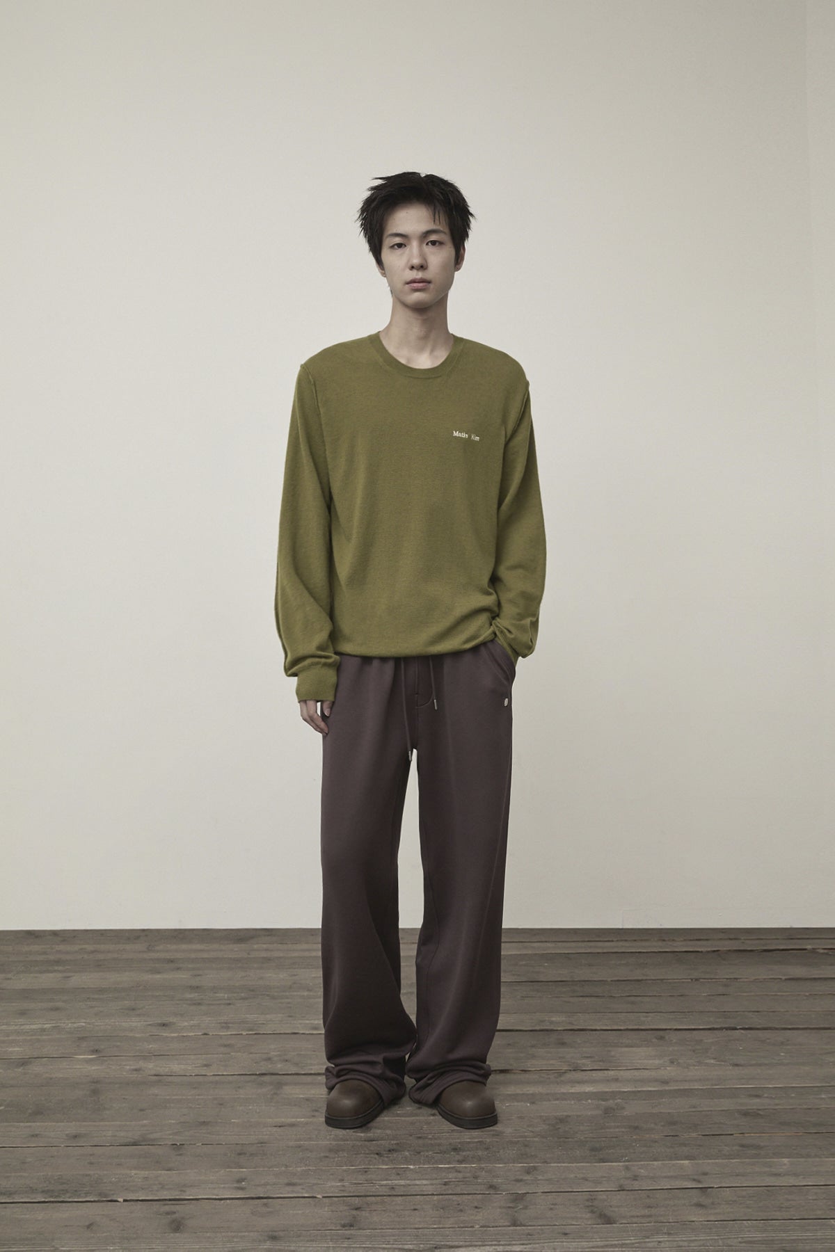 Matin Kim - Cashmere Blended Round Knit Pullover (Olive) product image 11 | TRAB K-Fashion Australia