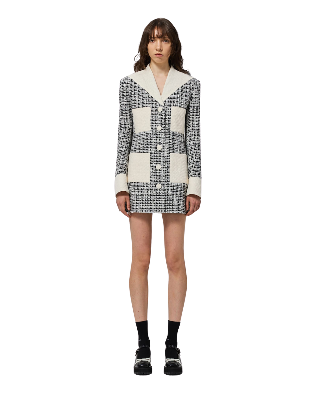 Kimhe Kim - Malevich Tweed Jacket Dress (Black/White) product image 1 | TRAB K-Fashion Australia