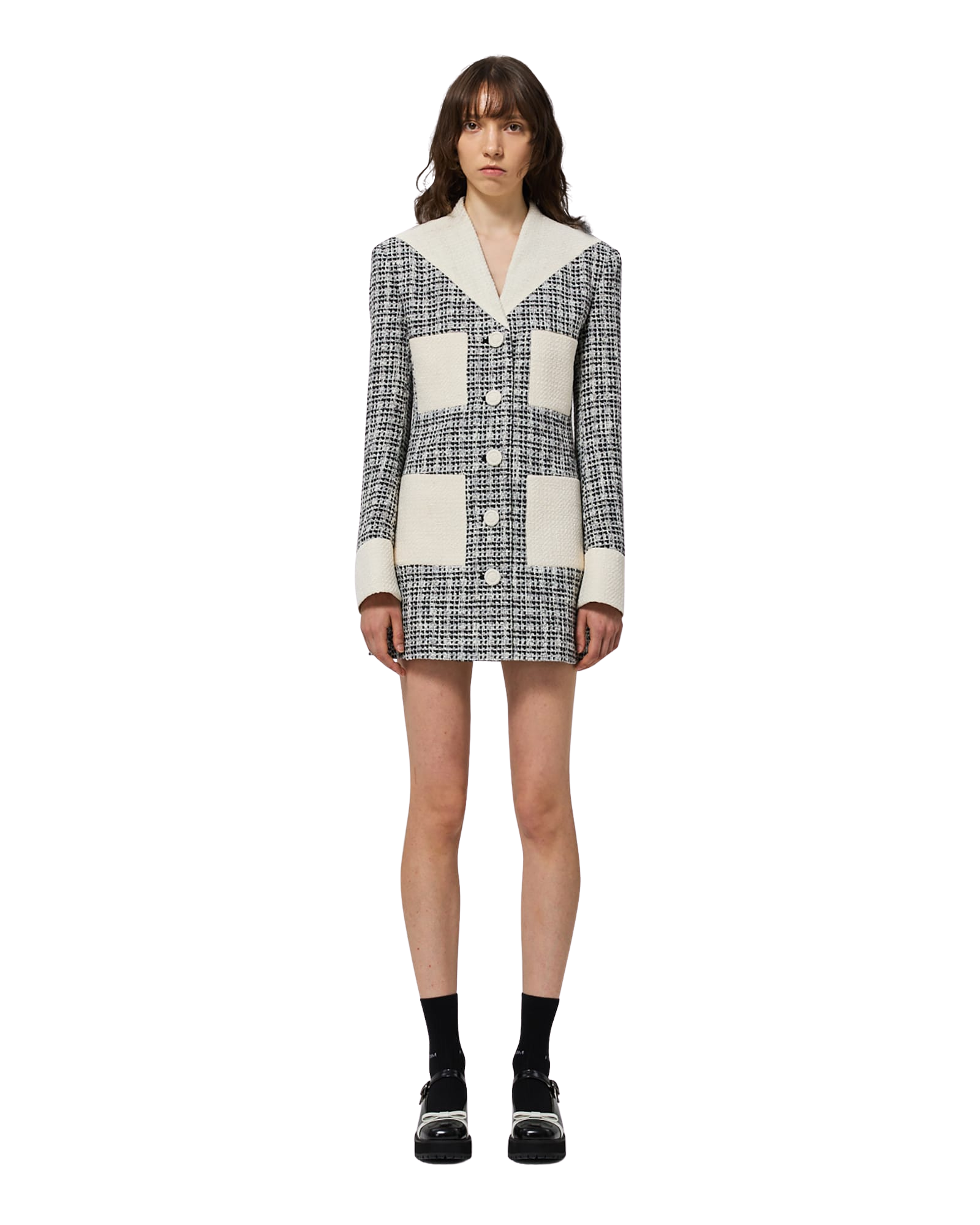 Kimhe Kim - Malevich Tweed Jacket Dress (Black/White) product image 1 | TRAB K-Fashion Australia