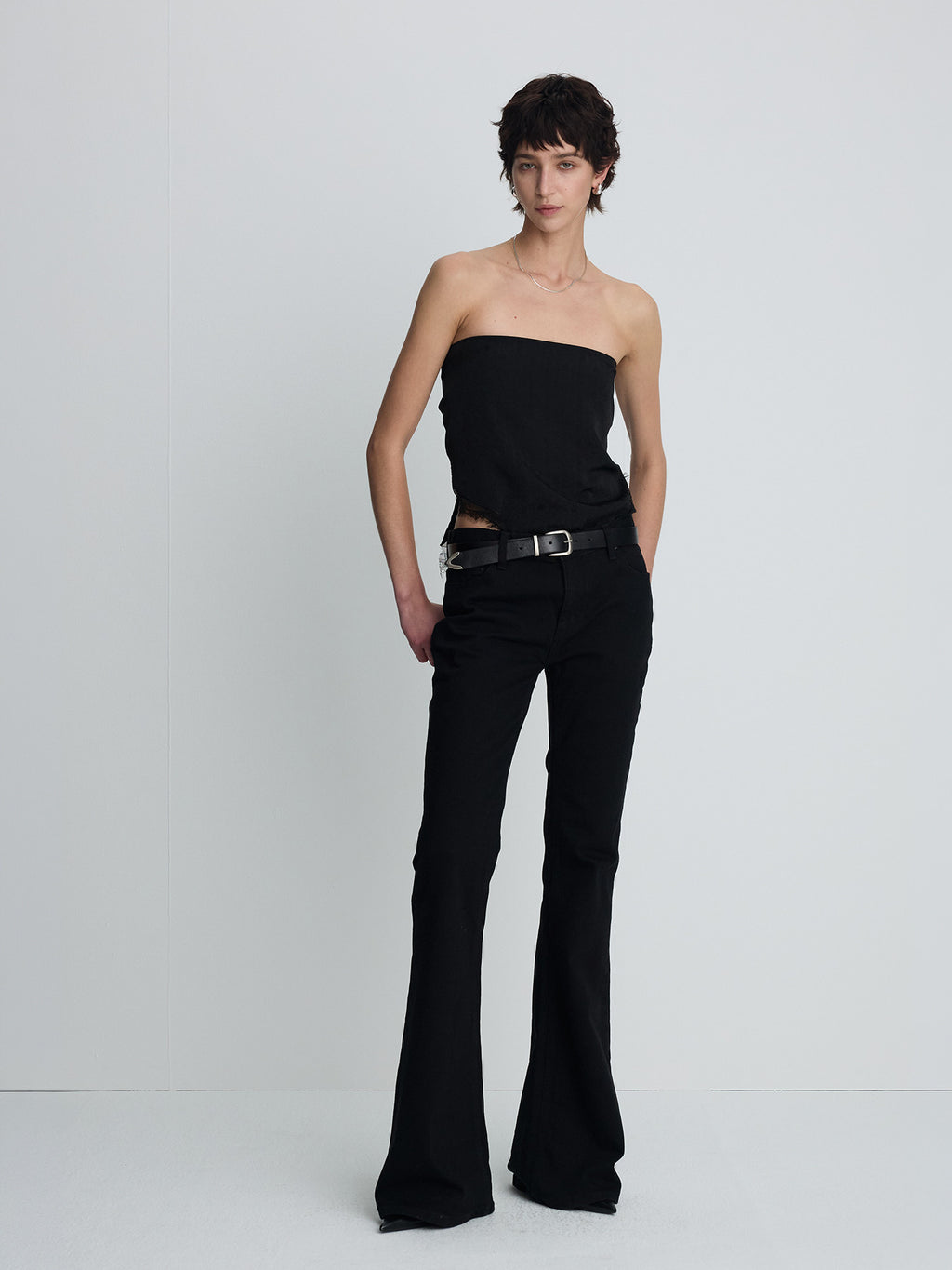 Tonywack - Low-Rise Denim Bootcut Trousers (Washed Black) product image 6 | TRAB K-Fashion Australia