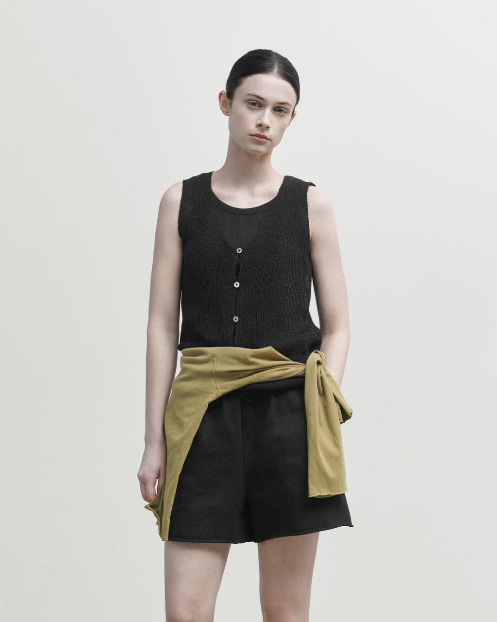 Brownyard - Paper Cotton Knit Vest (Black) product image 1 | TRAB K-Fashion Australia