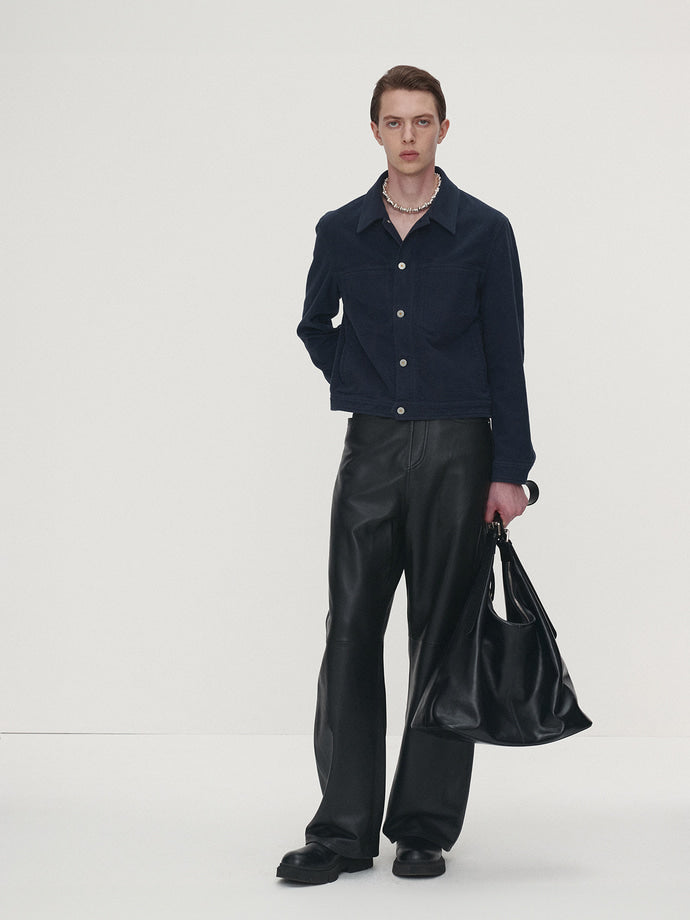 Tonywack - Moleskin Cotton Trucker Jacket (Navy) product image 4 | TRAB K-Fashion Australia