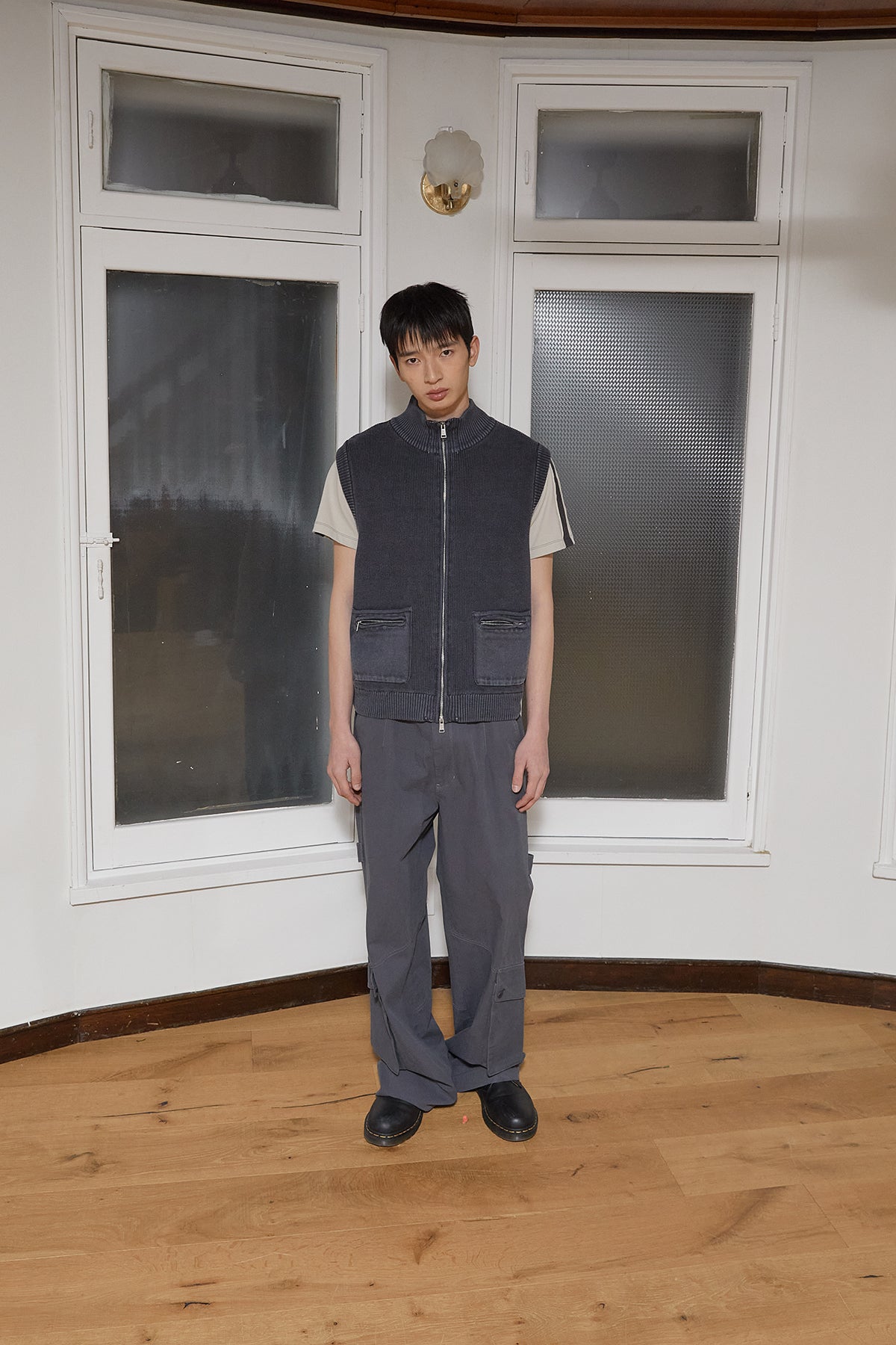 Matin Kim - Out Pocket Cotton Cargo Pants (Smoke Blue) product image 12 | TRAB K-Fashion Australia