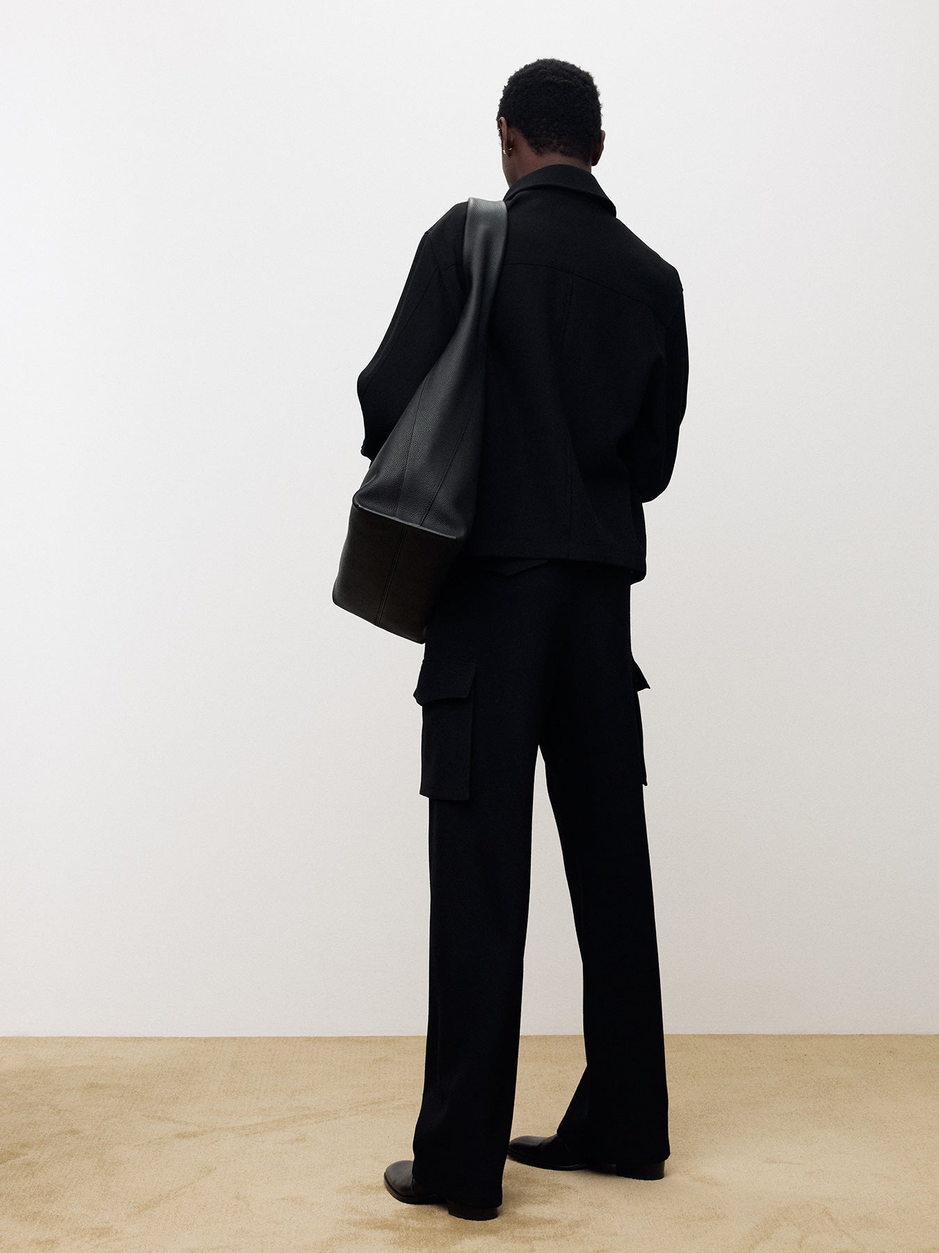 Tonywack - Textured Wool Wide Cargo Pants (Black) product image 6 | TRAB K-Fashion Australia