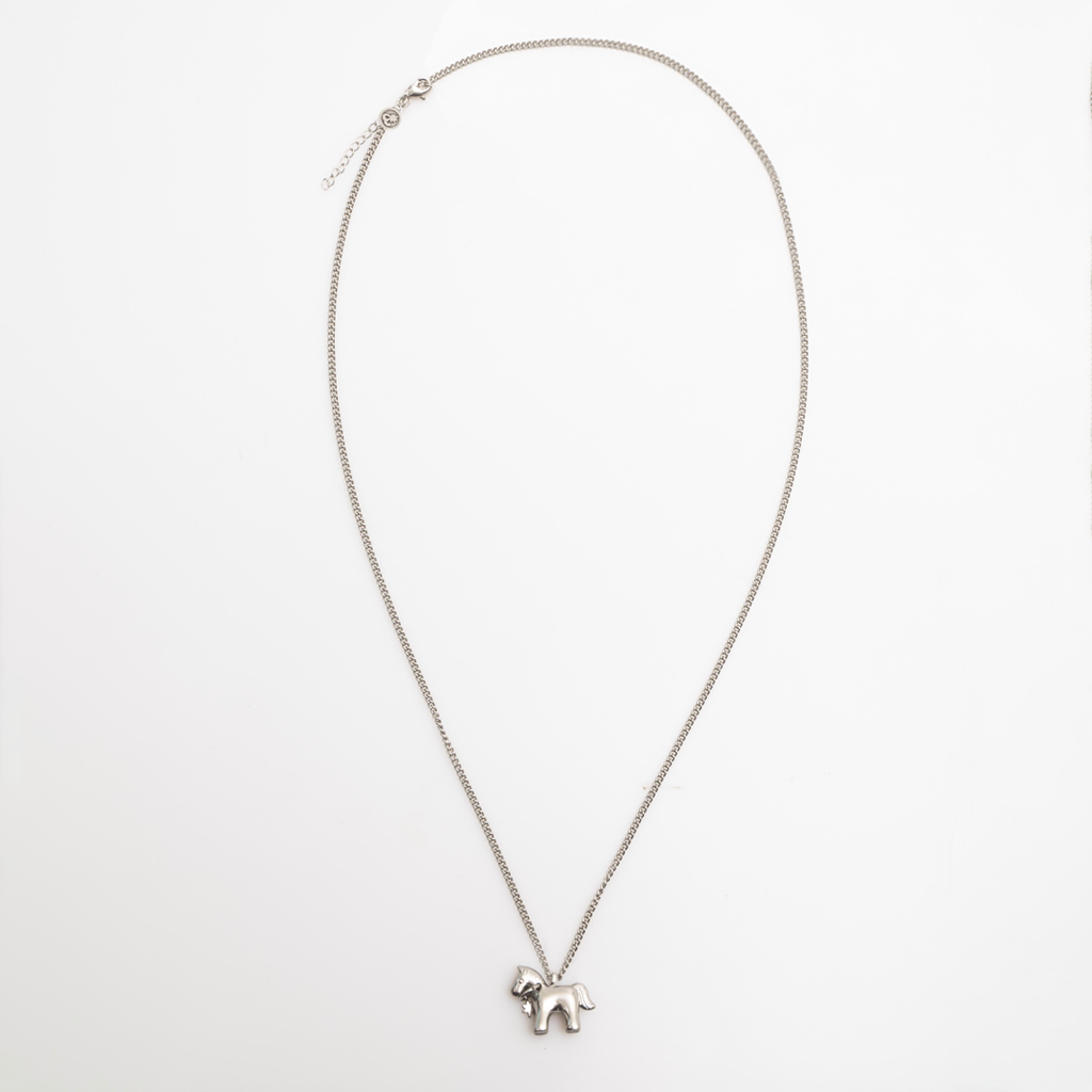 Towtow Archive - Tiki Pony Pendant Necklace Rhodium (Silver) product image 2 | TRAB K-Fashion Australia