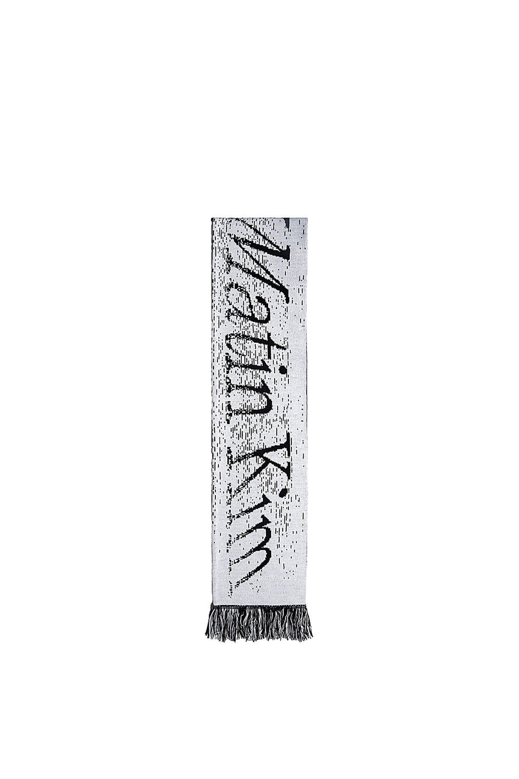 Matin Kim - Contrast Logo Jacquard Muffler (Black) product image 3 | TRAB K-Fashion Australia