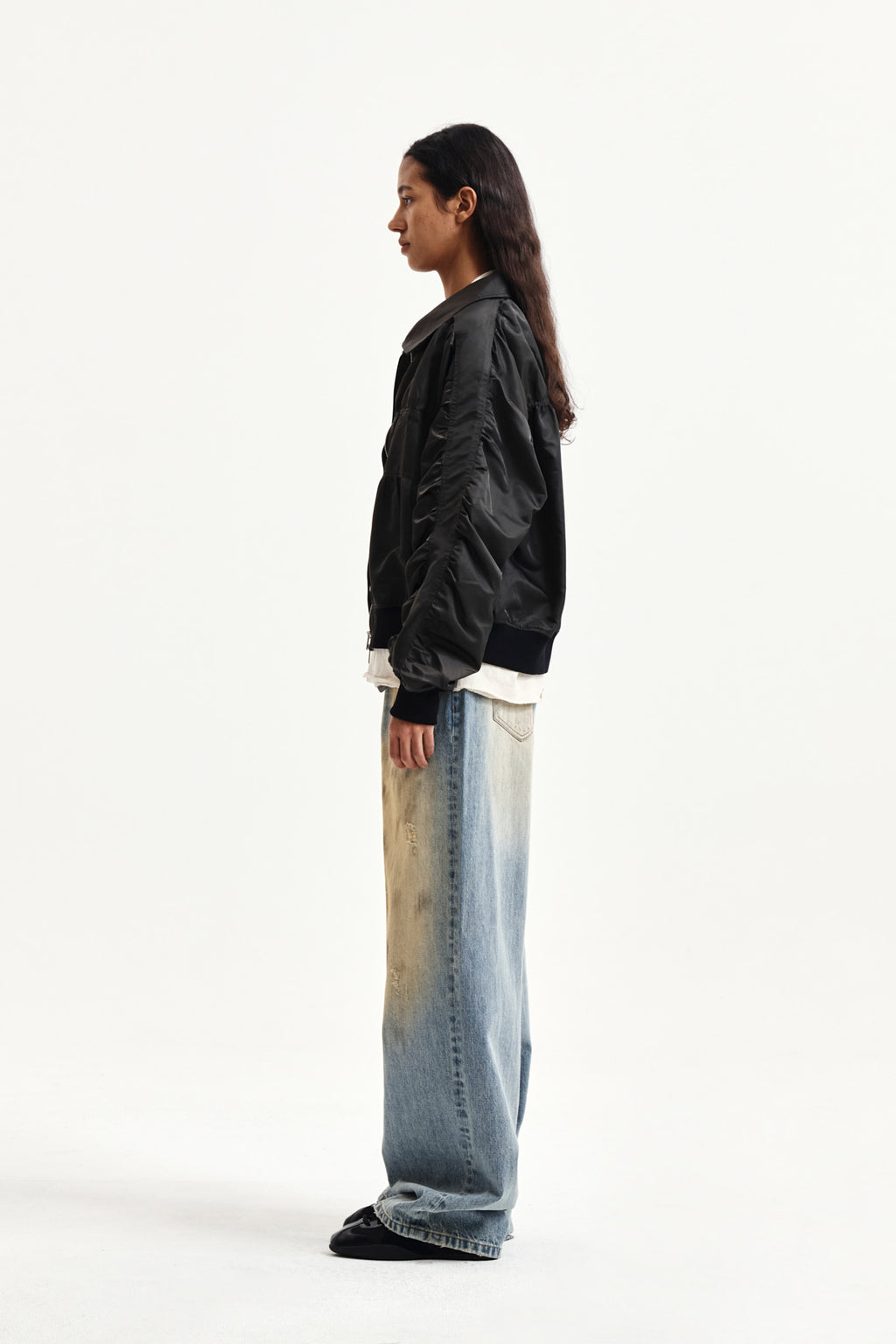 Matin Kim - Small Logo Shirring Jumper (Khaki) product image 6 | TRAB K-Fashion Australia
