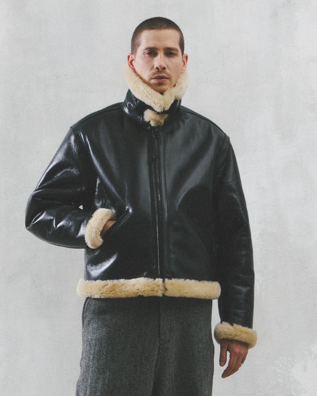 Eastlogue - Aviator Shearling Mouton Parka (Black) product image 2 | TRAB K-Fashion Australia