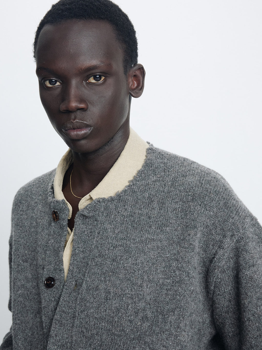 Tonywack - Shetland Wool Raw Cardigan (Medium Charcoal) product image 6 | TRAB K-Fashion Australia