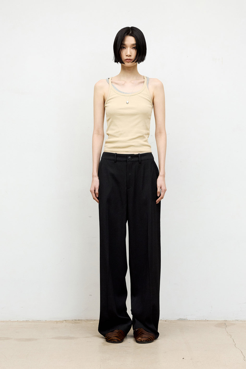 Coor - Double Cut-Off Sleeveless (Sand Beige) product image 2 | TRAB K-Fashion Australia