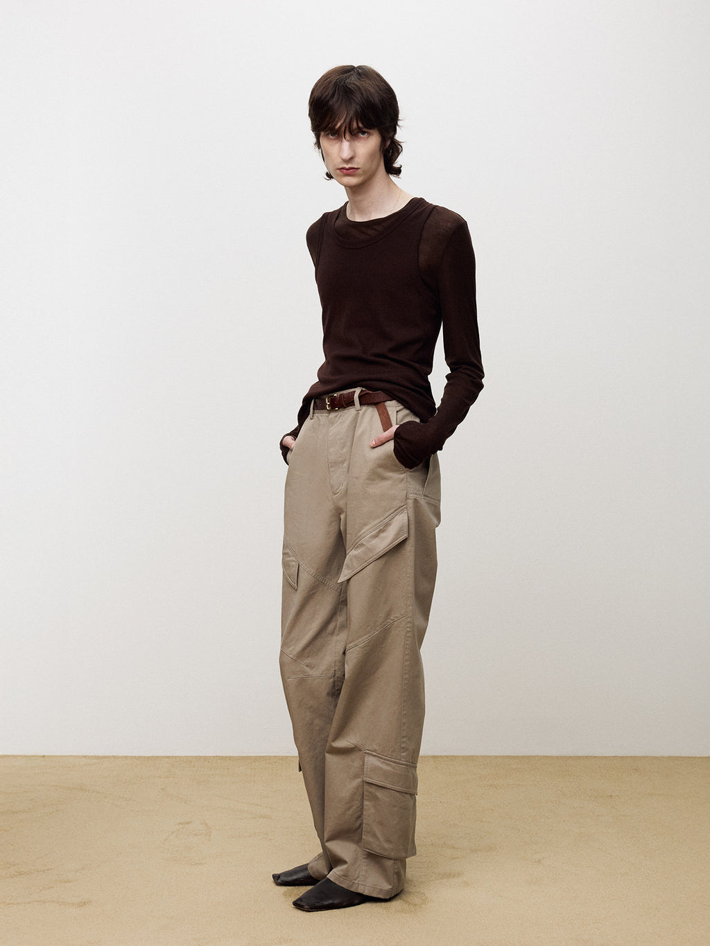 Tonywack - Garment Washed Utility Cargo Pants (Beige) product image 7 | TRAB K-Fashion Australia