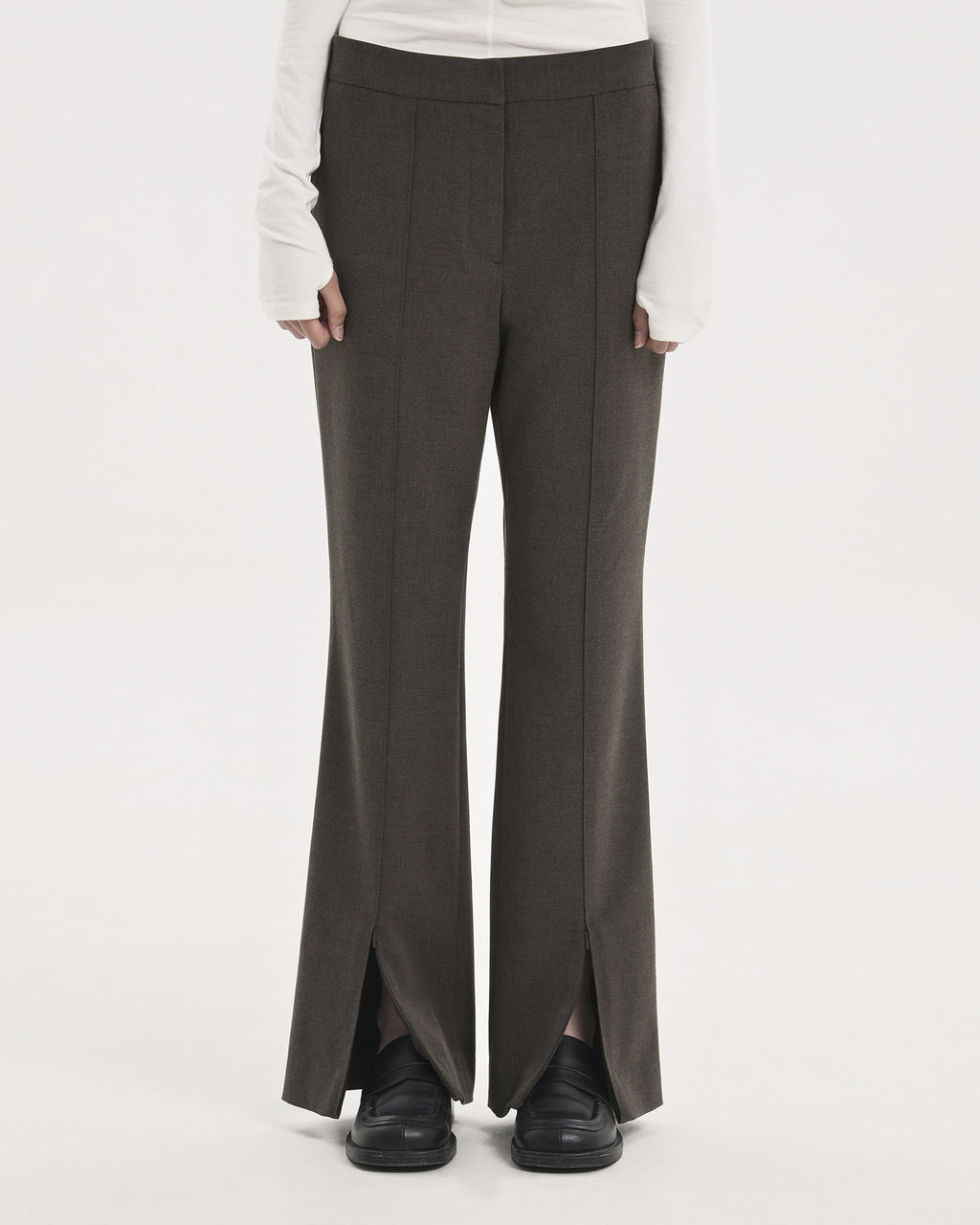 Brownyard - Lowrise Slit Pants (Brown) product image 1 | TRAB K-Fashion Australia