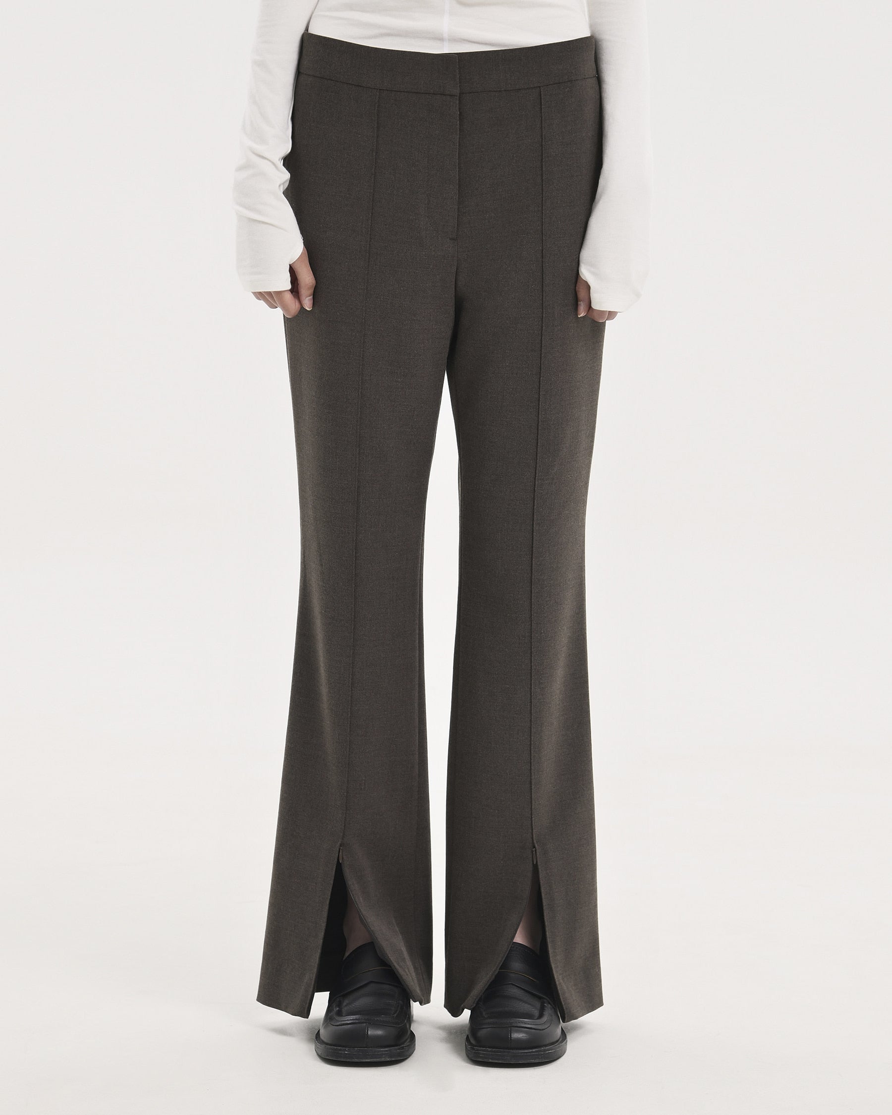 Brownyard - Lowrise Slit Pants (Brown) product image 1 | TRAB K-Fashion Australia