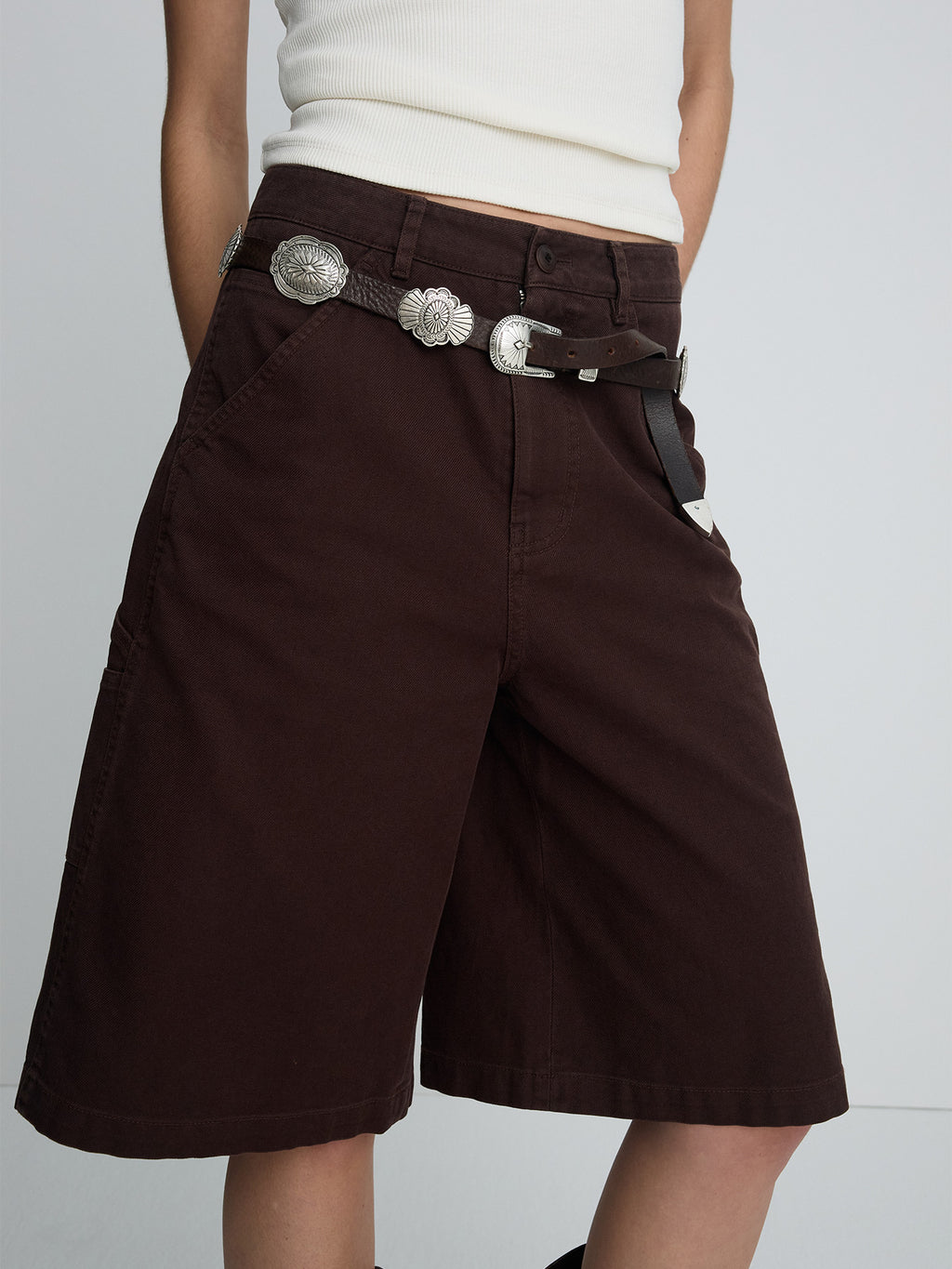 Tonywack - Cotton Relaxed Utility Shorts (Burnt Marron) product image 3 | TRAB K-Fashion Australia