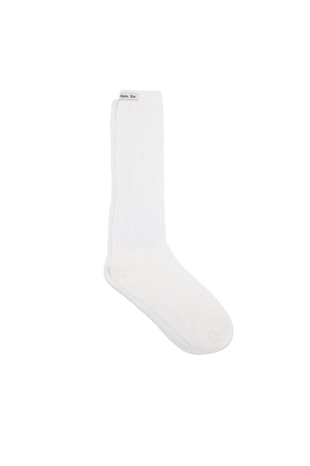 Matin Kim - Small Logo Point Ribbed Socks (White) product image 5 | TRAB K-Fashion Australia