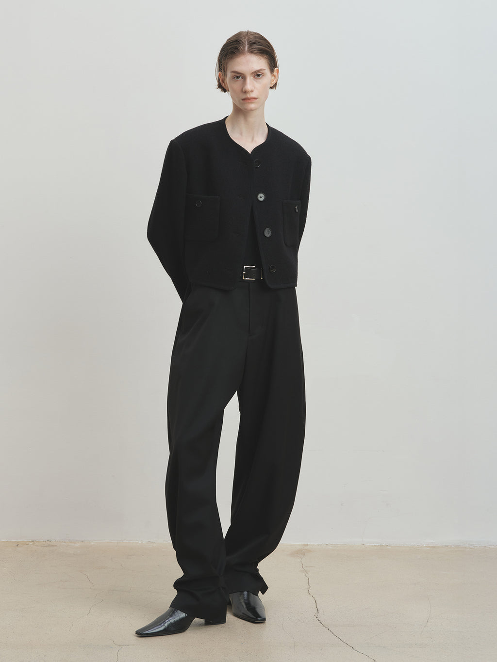 Tonywack - Wool Tweed Cropped Jacket (Black) product image 4 | TRAB K-Fashion Australia