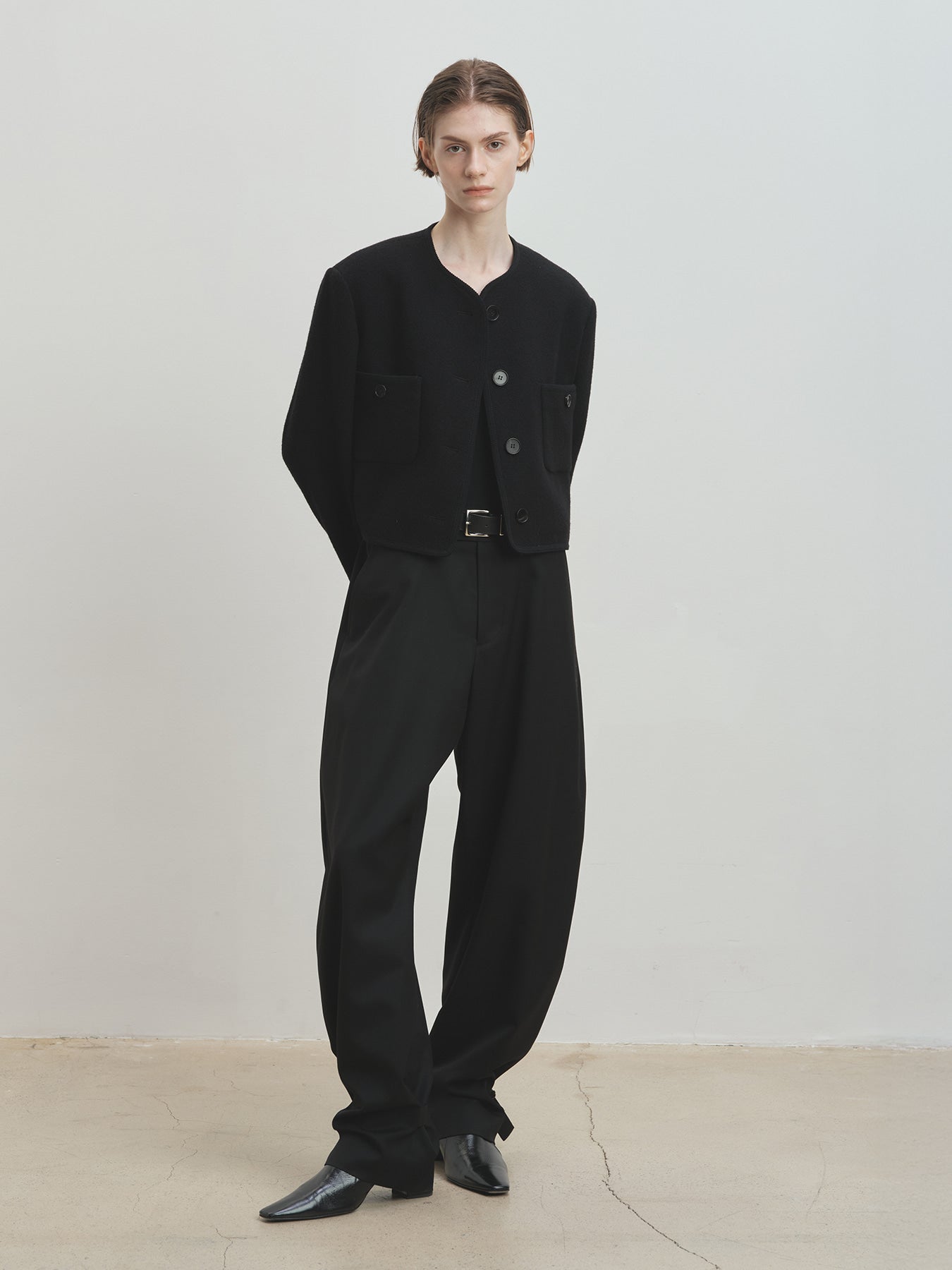 Tonywack - Wool Tweed Cropped Jacket (Black) product image 4 | TRAB K-Fashion Australia