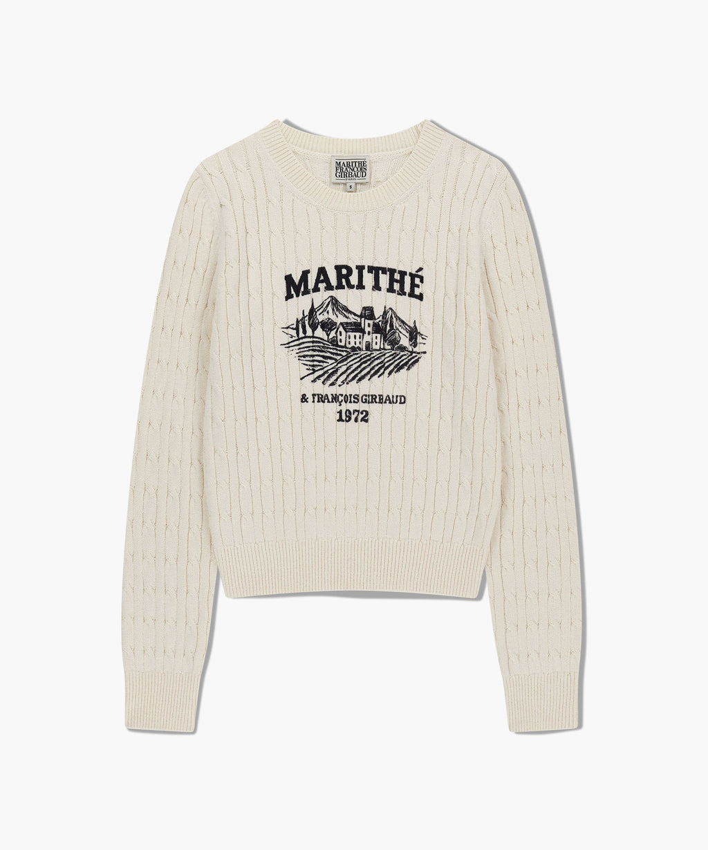 Marithe & Francois Girbaud - Vineyard Cable Knit Pullover (Ivory) product image 6 | TRAB K-Fashion Australia