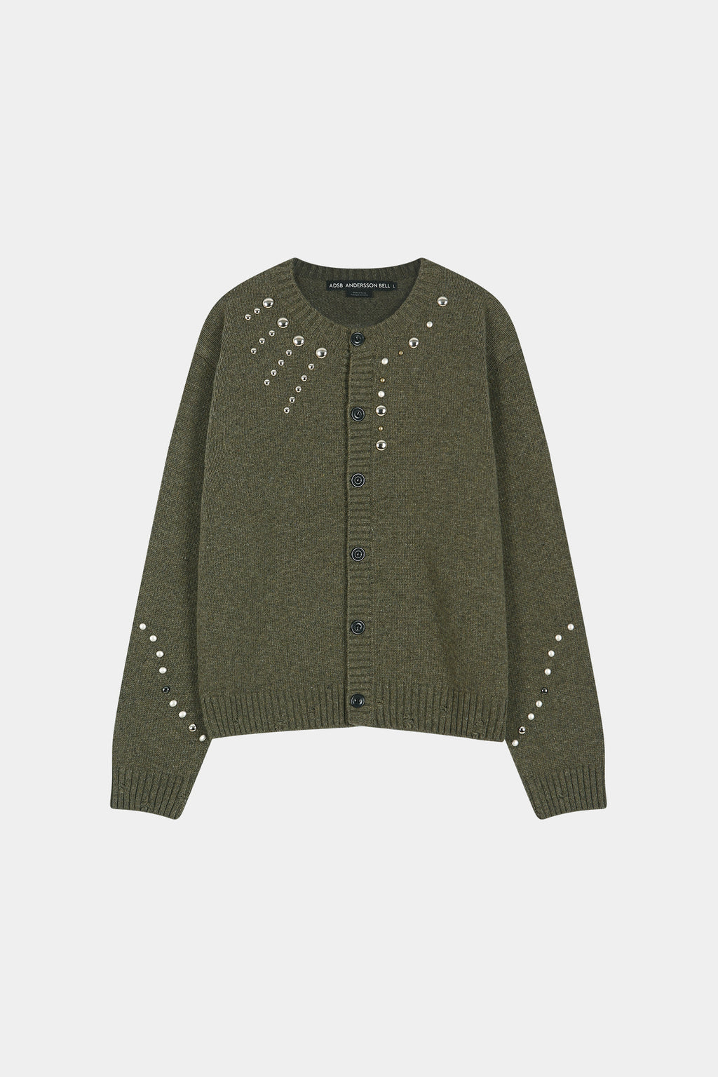 Andersson Bell - Roghen Studded Cardigan (moss Khaki) (Moss Khaki) product image 12 | TRAB K-Fashion Australia