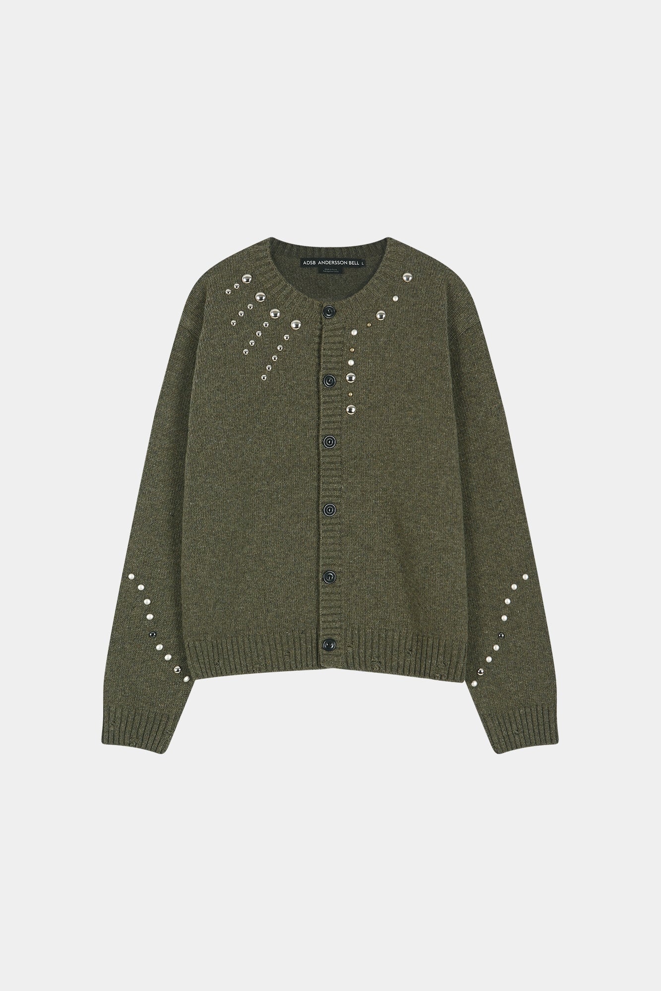 Andersson Bell - Roghen Studded Cardigan (moss Khaki) (Moss Khaki) product image 12 | TRAB K-Fashion Australia