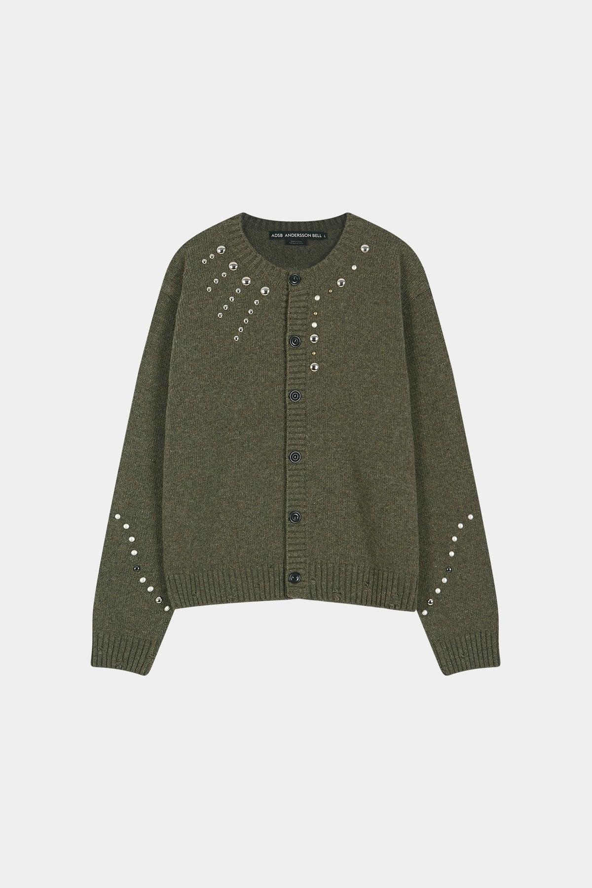 Andersson Bell - Roghen Studded Cardigan (Moss Khaki) product image 12 | TRAB K-Fashion Australia