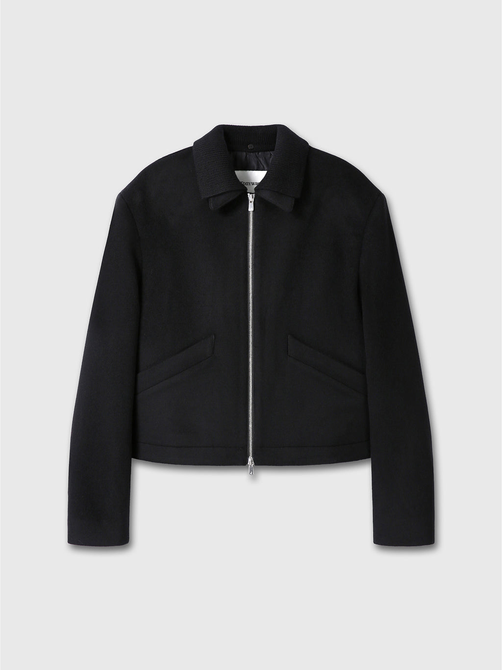 Tonywack - Detachable Knit Collar Cropped Blouson (Black) product image 9 | TRAB K-Fashion Australia