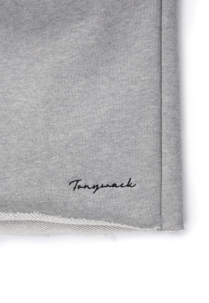 Tonywack - Heavyweight Brushed-Jersey Logo Embroidered Shorts (Melange Grey) product image 12 | TRAB K-Fashion Australia
