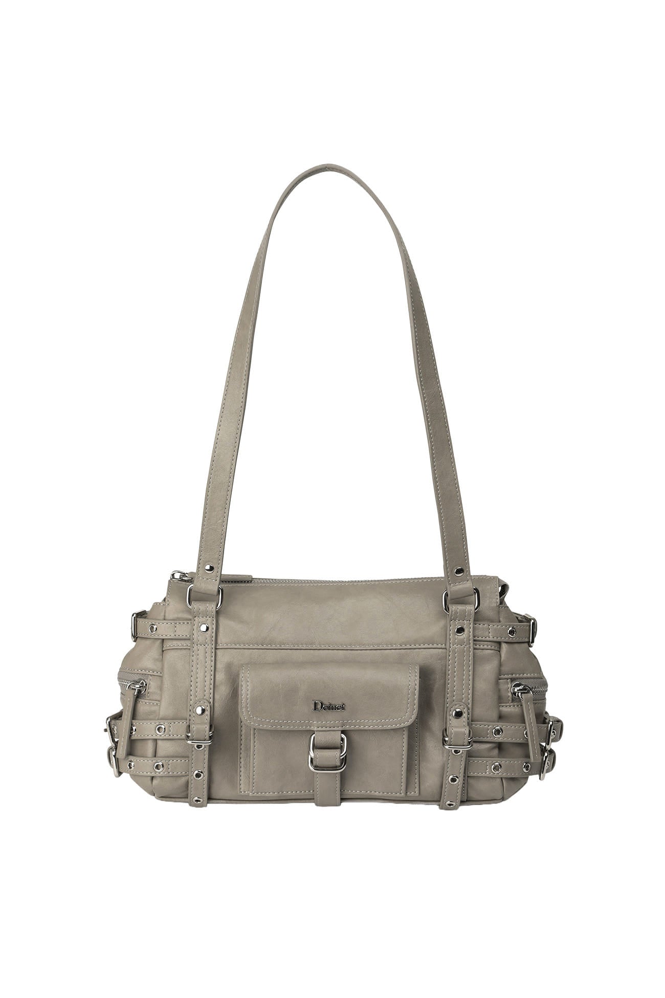 Deinet - Belted Pocket Mini Shoulder Bag (Grey) product image 1 | TRAB K-Fashion Australia