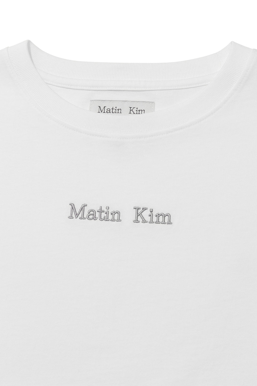 Matin Kim - Embroidery Small Logo Oversize Top (White) product image 3 | TRAB K-Fashion Australia