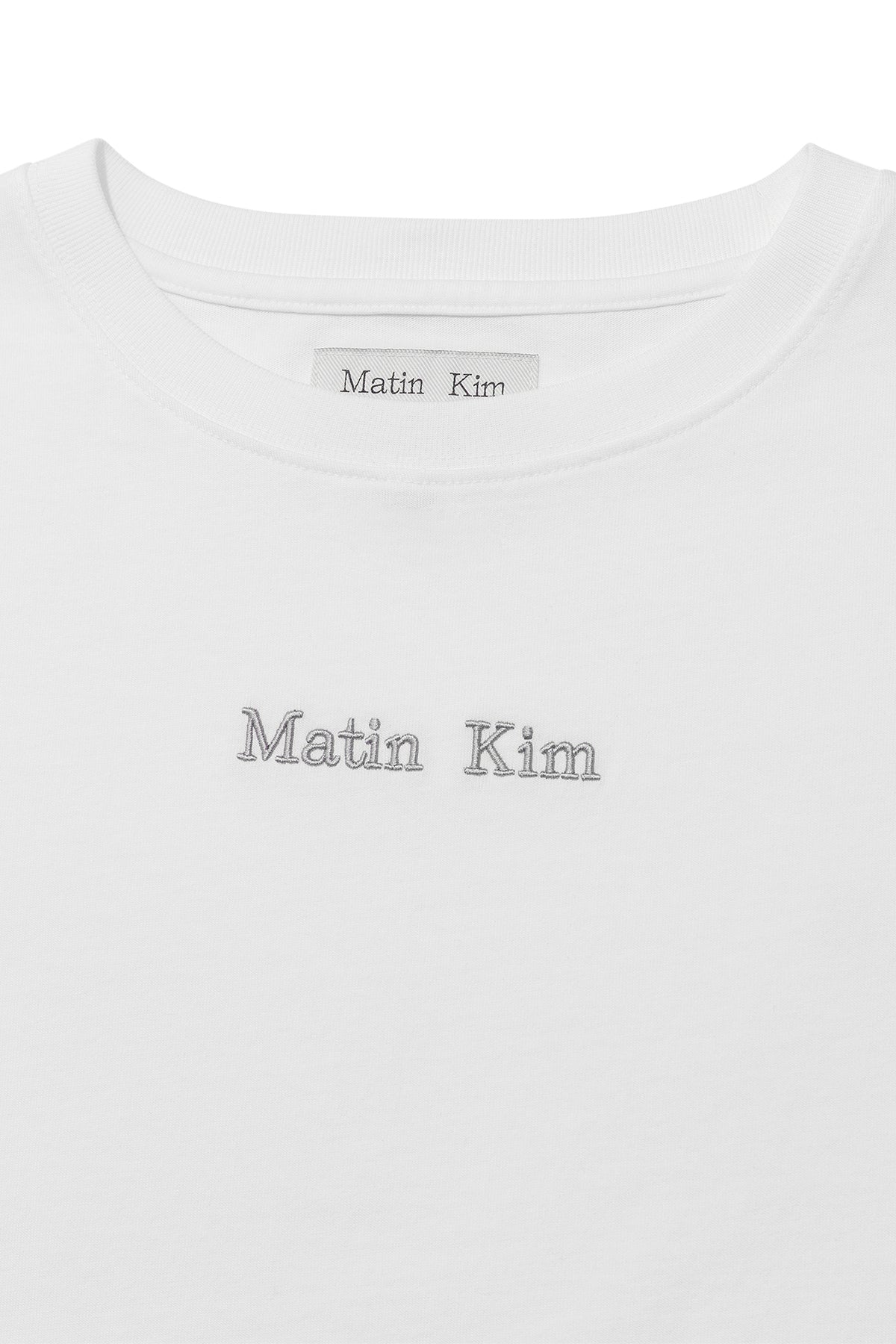 Matin Kim - Embroidery Small Logo Oversize Top (White) product image 3 | TRAB K-Fashion Australia