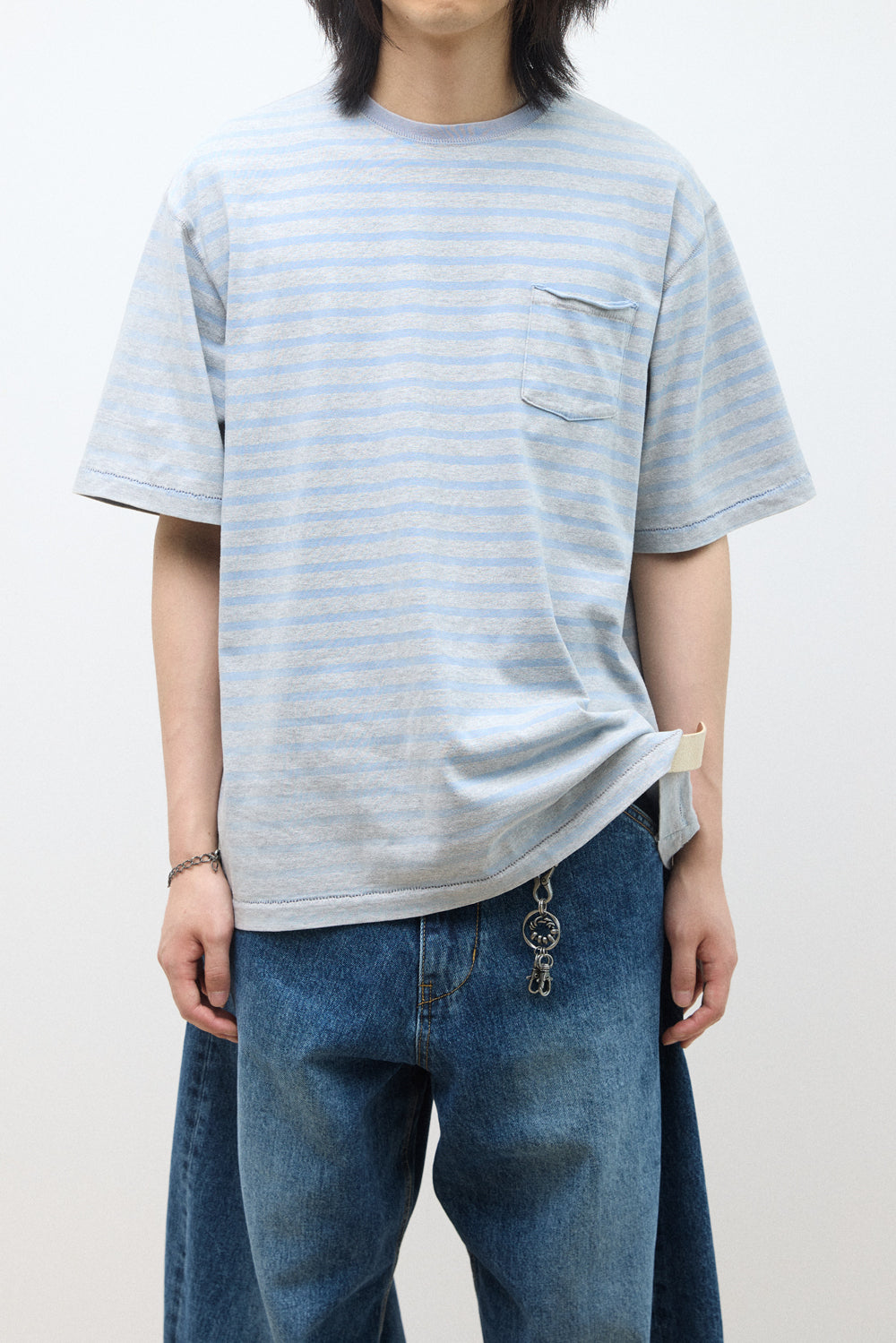 Hatchingroom - VTG Bold Stripe Pocket Tee Sky (Blue) product image 11 | TRAB K-Fashion Australia