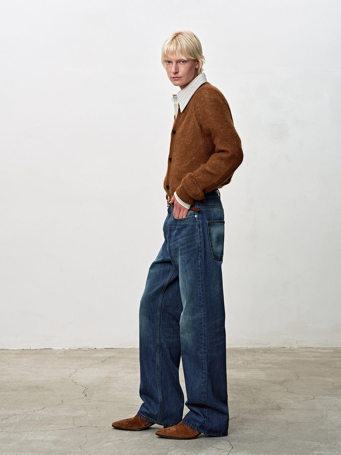 Tonywack - Wool And Mohair Ribbed Mesh Cardigan (Camel) product image 2 | TRAB K-Fashion Australia