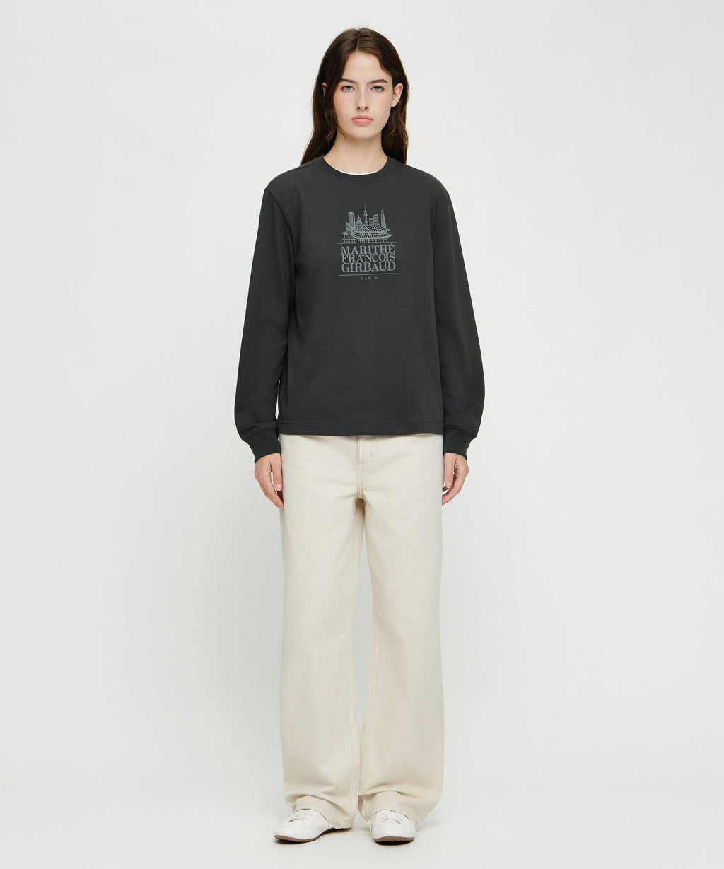 Marithe & Francois Girbaud - Seoul Exclusive Graphic Long Sleeve Tee (Charcoal) product image 5 | TRAB K-Fashion Australia